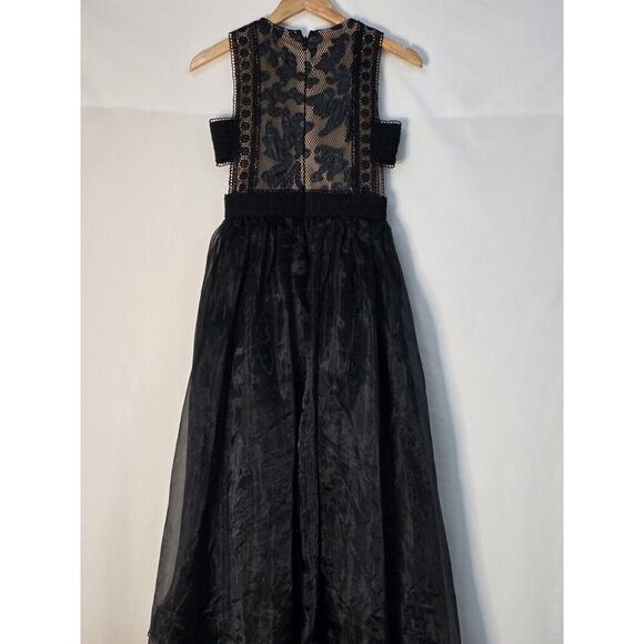 INA Black Dress Small Sleeveless Skin Tulle High Low Beautiful  Formal Semi - Picture 6 of 7